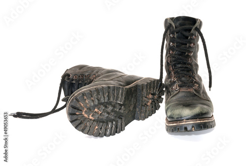 Military boots.