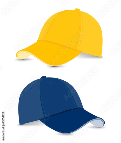 baseball cap deep blue+yellow