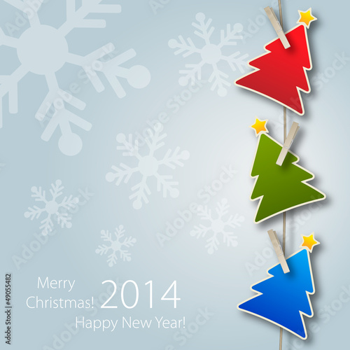 2014 Greeting card with Colours Christmas Tree