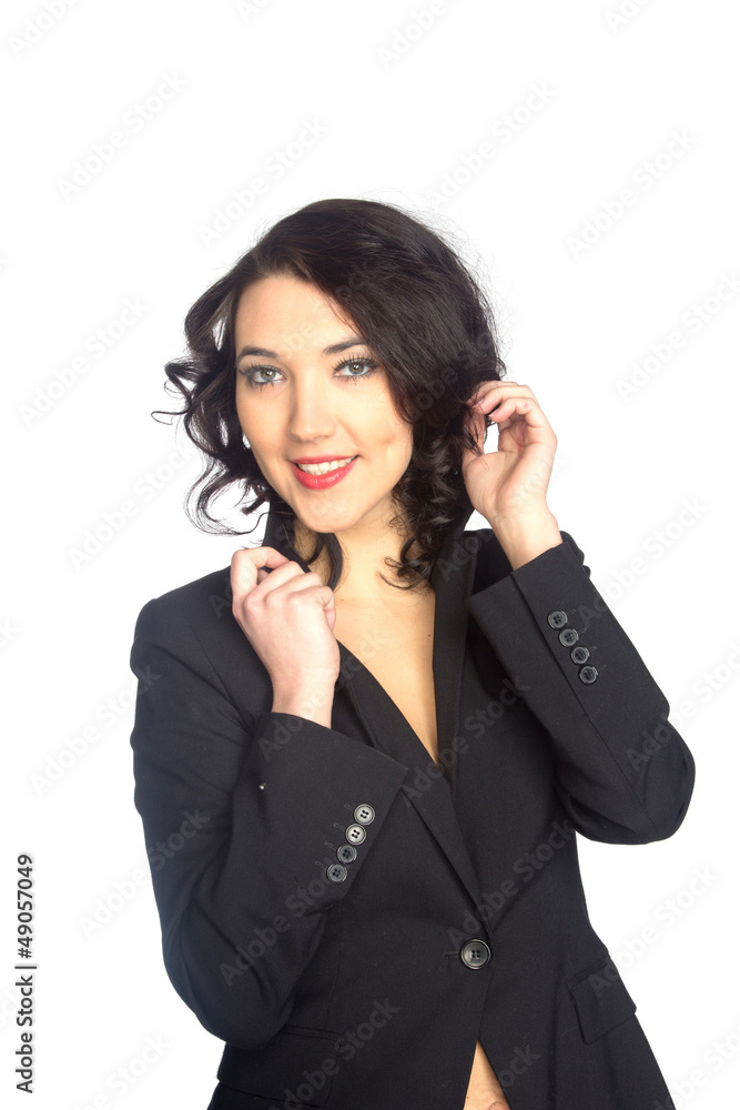 Business woman portrait, isolated over a white background Business woman portrait, isolated over a white background