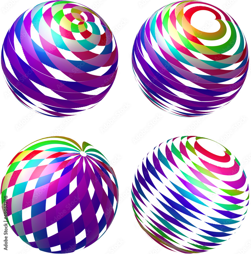 Obraz premium Abstract globe set. Vector illustration.