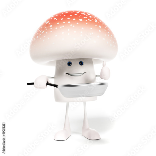 3d rendered illustration of a mushroom character © Sebastian Kaulitzki