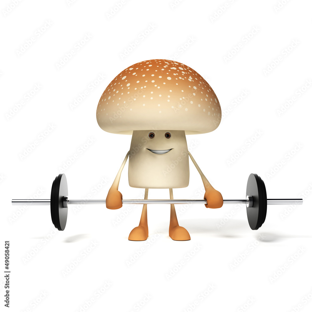 3d rendered illustration of a mushroom character 3d rendered illustration of a mushroom character