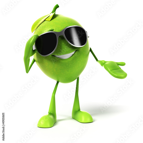 3d rendered illustration of a lime character photo