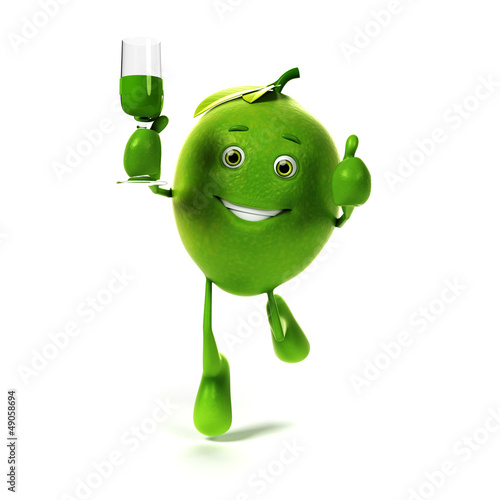 3d rendered illustration of a lime character