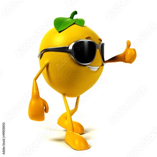 3d rendered illustration of a lemon character photo