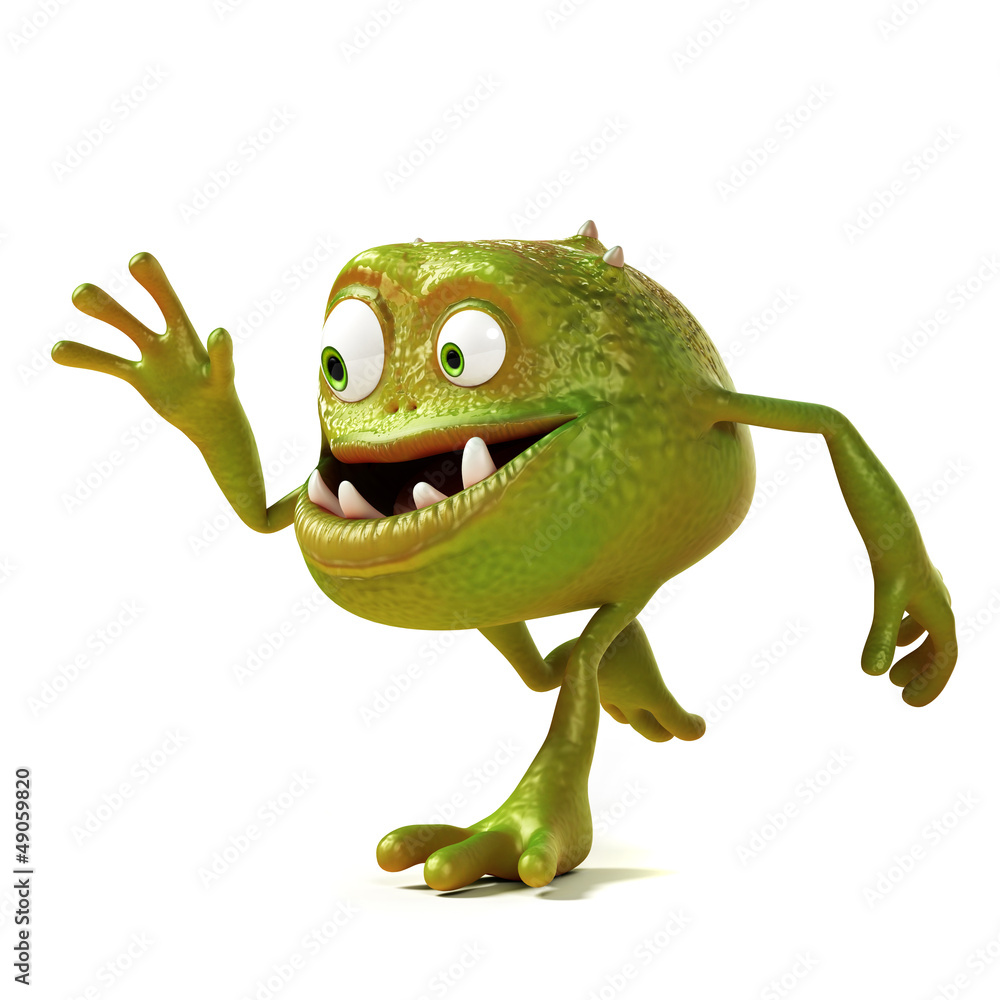 Fototapeta premium 3d rendered illustration of a funny bacteria toon