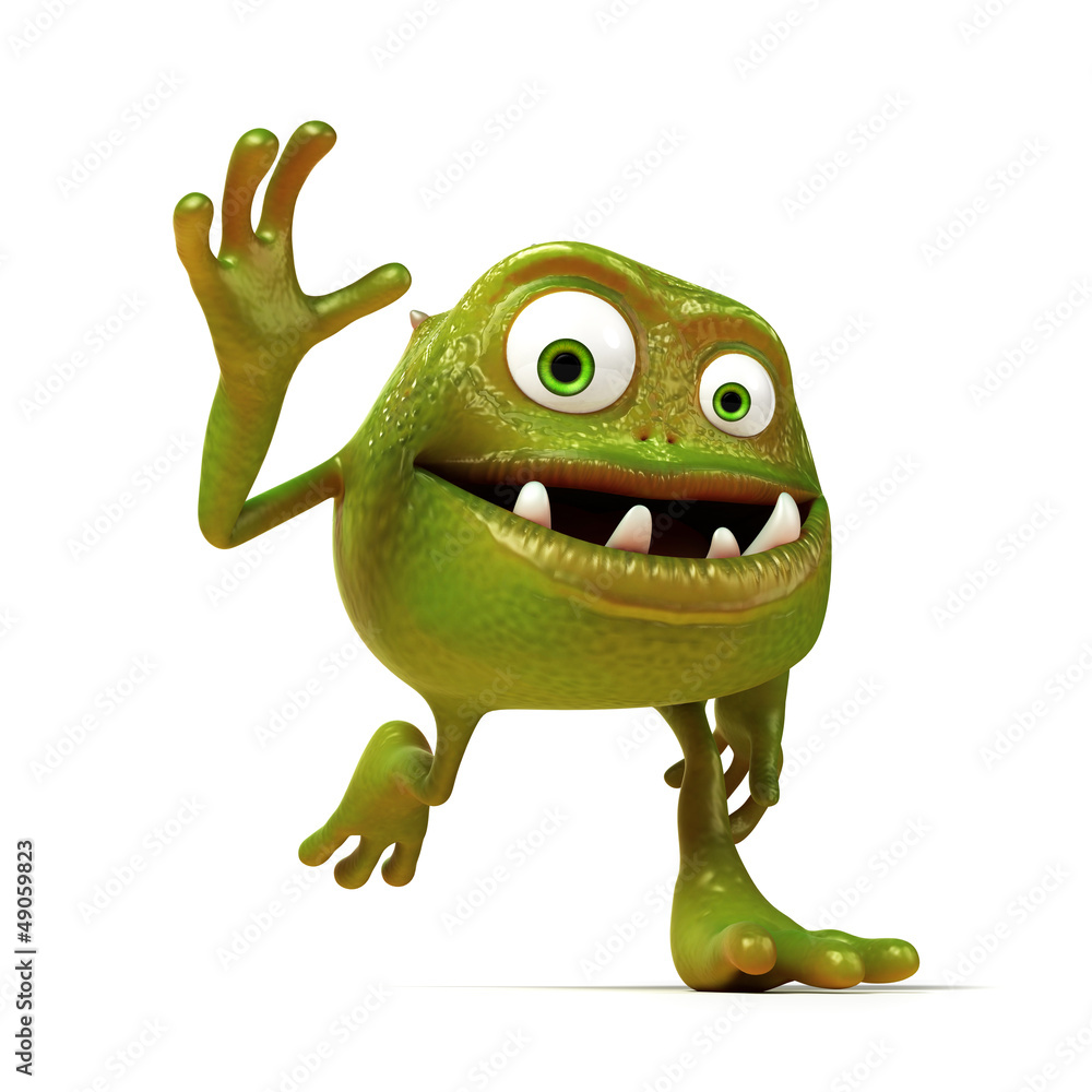Fototapeta premium 3d rendered illustration of a funny bacteria toon