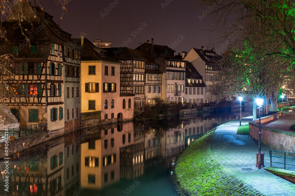 Canal in Petite France area, Strasbourg, Alsace - France