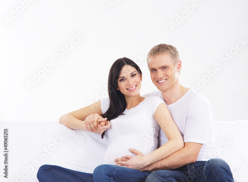 A young and lovely Caucasian couple waiting for the baby