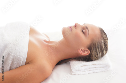 Young attractive woman getting spa treatment