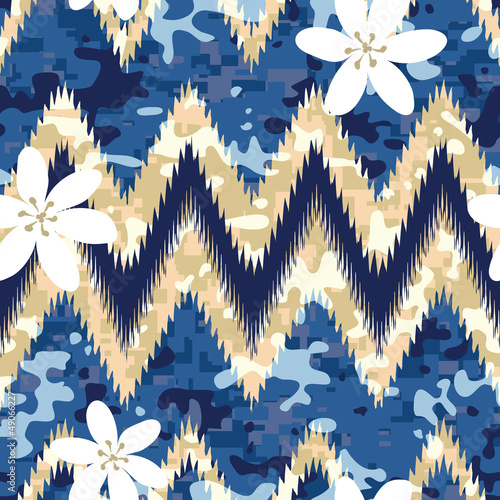 Hawaiian Camouflage Shirt Seamless Background Pattern