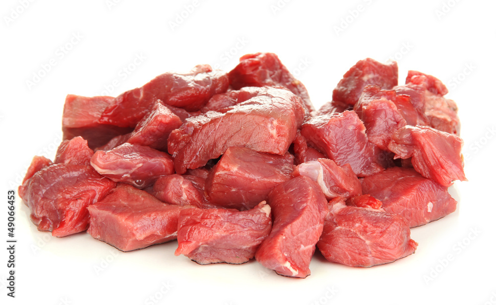 Raw beef meat isolated on white