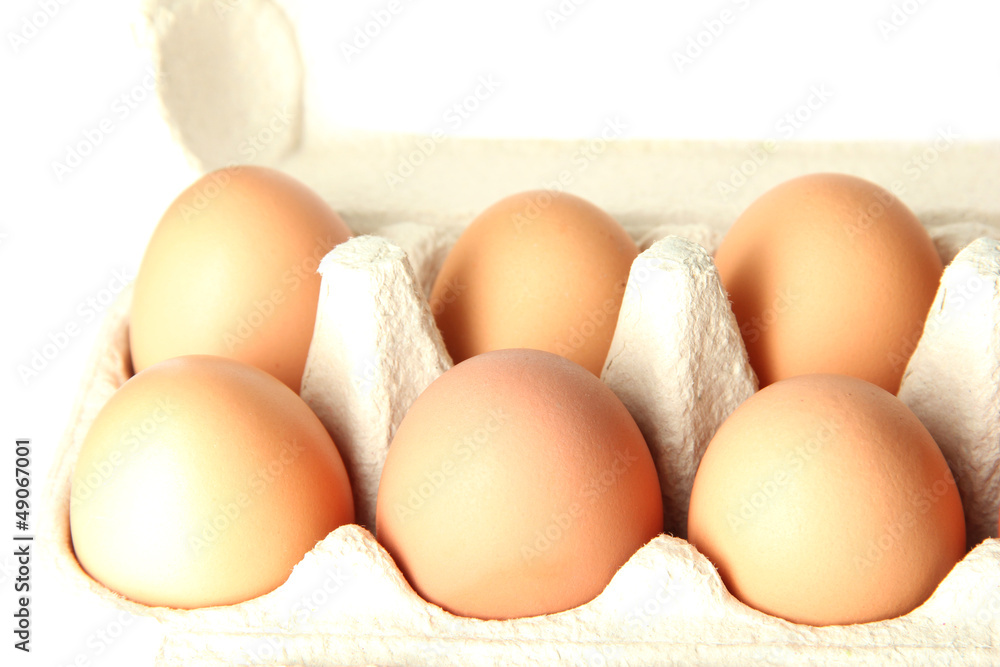 Many eggs in box close-up Many eggs in box close-up