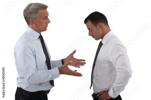Boss and employee having a serious discussion