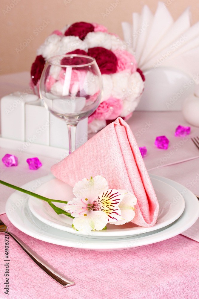 Elegant table setting in restaurant Elegant table setting in restaurant