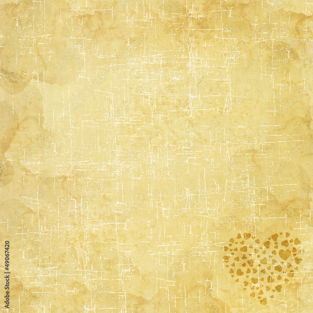 Fototapeta premium Heart icon on old paper background