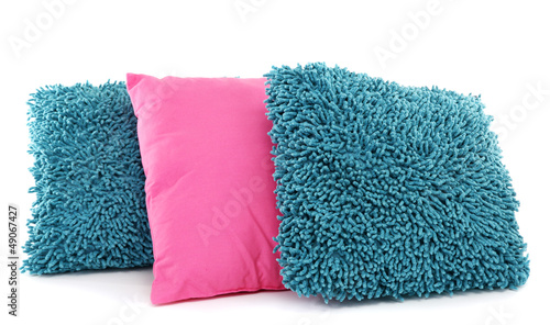 Colorful pillows isolated on white