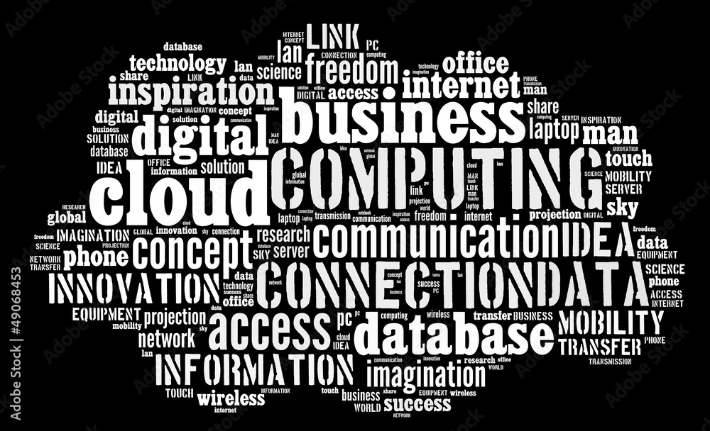 Cloud computing pictogram on black background Cloud computing pictogram on black background