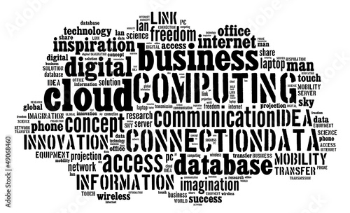 Cloud computing pictogram on white background