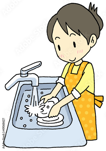 食器洗い女性