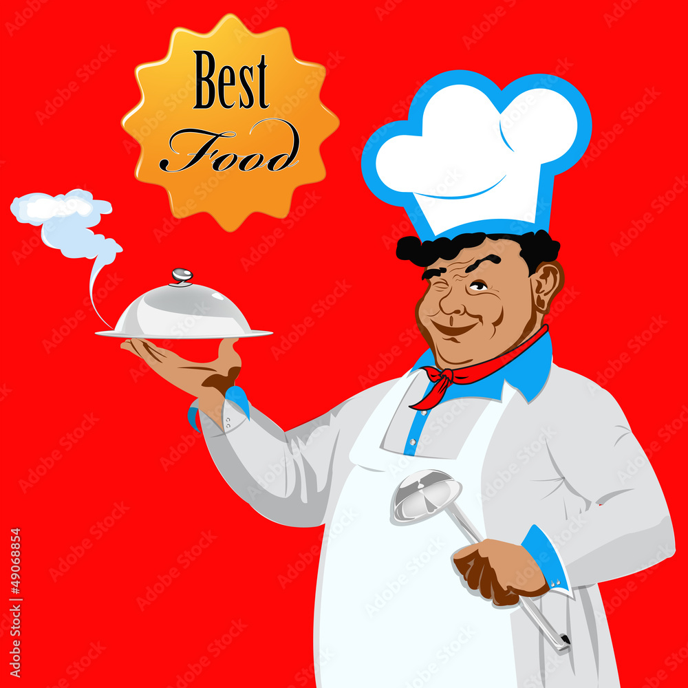 Funny Chef on a red background.Vector Funny Chef on a red background.Vector