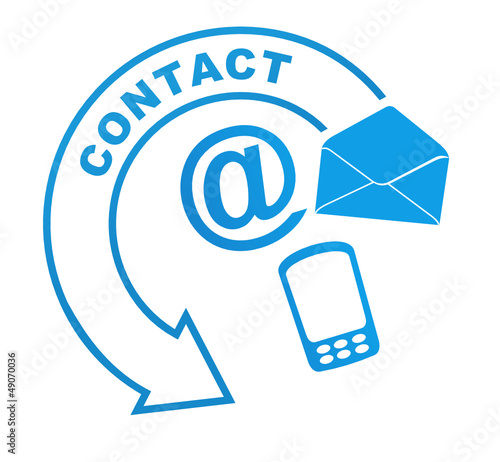 contact sur symbole validé bleu