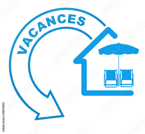 vacances sur symbole validé bleu
