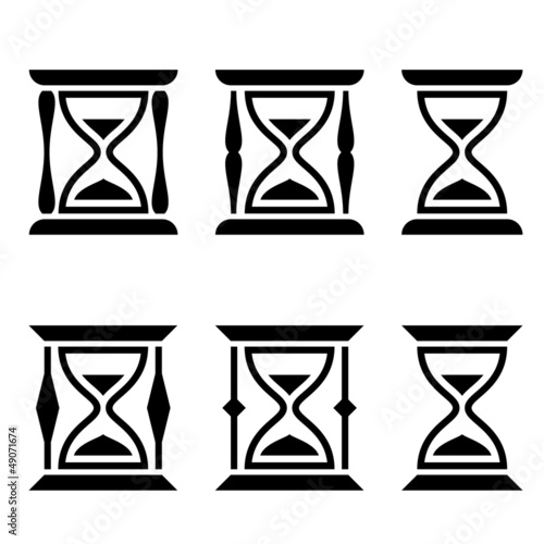 vector sand glass black symbols