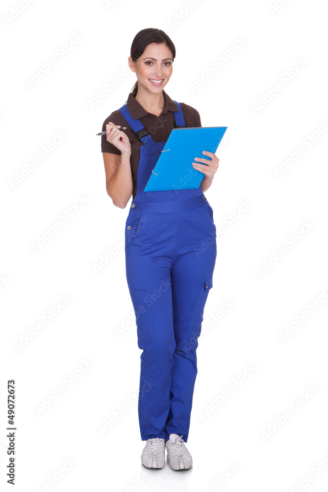 Female Plumber With Clipboard Female Plumber With Clipboard