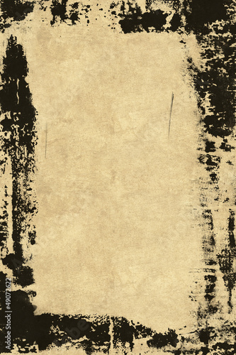 grunge ink frame on old paper
