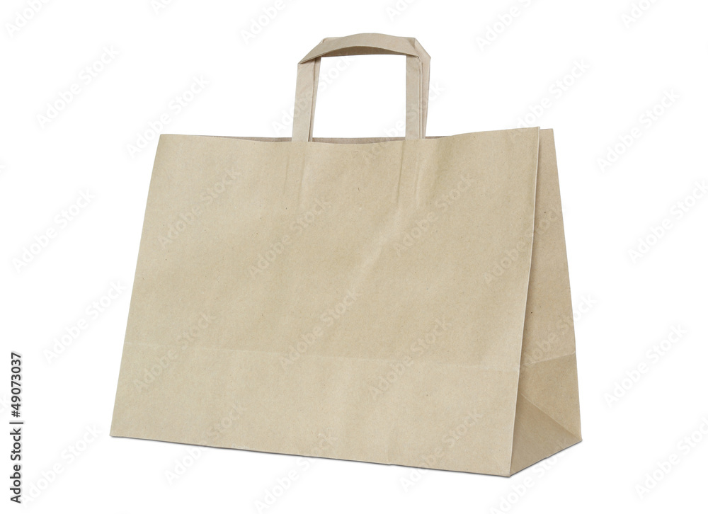 Brown paper bag isolated on white with clipping path Brown paper bag isolated on white with clipping path