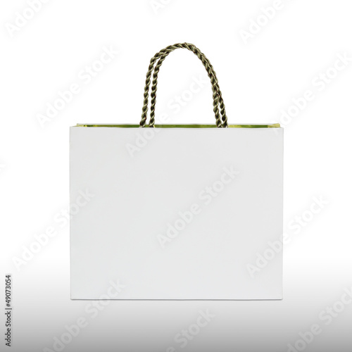 white paper bag isolated on white background