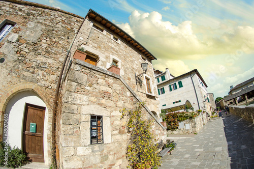 Fototapeta Naklejka Na Ścianę i Meble -  Typical Ancient Homes of a Medieval Town in Tuscany