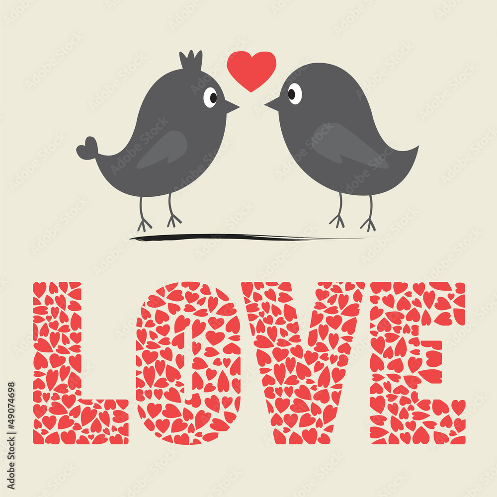 Naklejka premium Love bird card