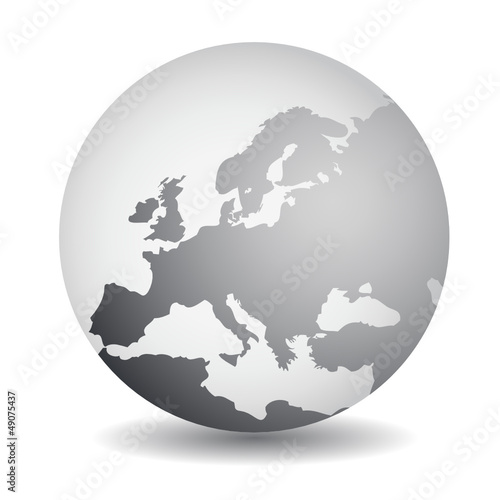 Europe Globe Grey