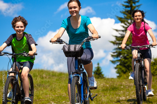 Active family biking