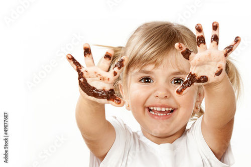 Small girl with chocolate