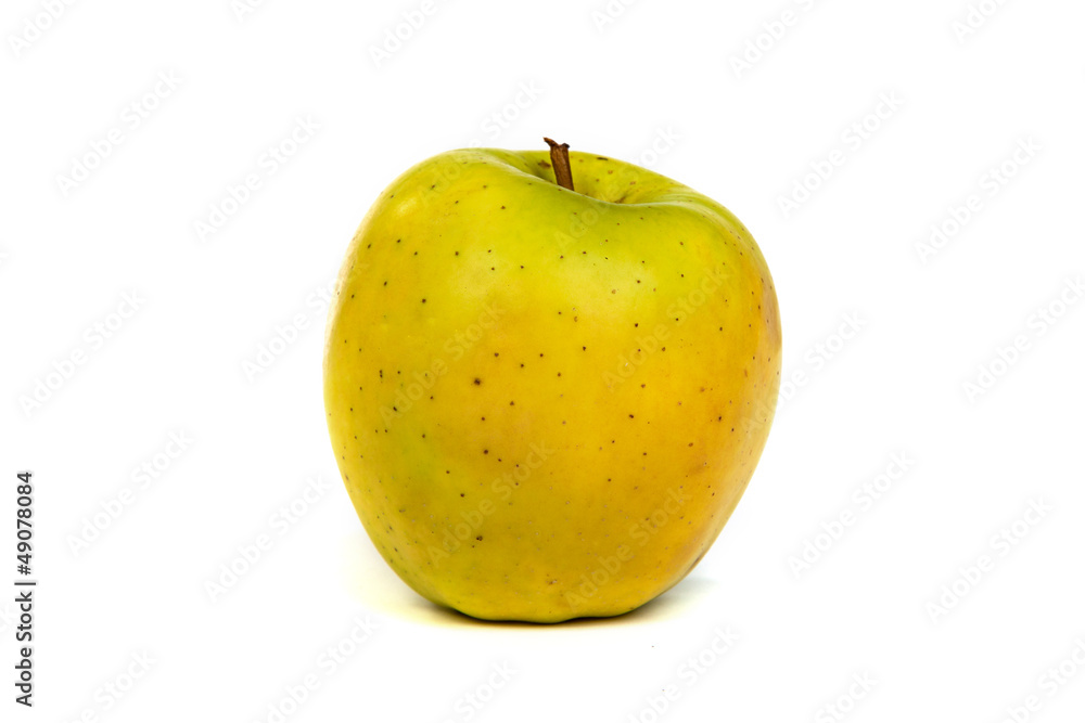 A shiny green apple isolated on white