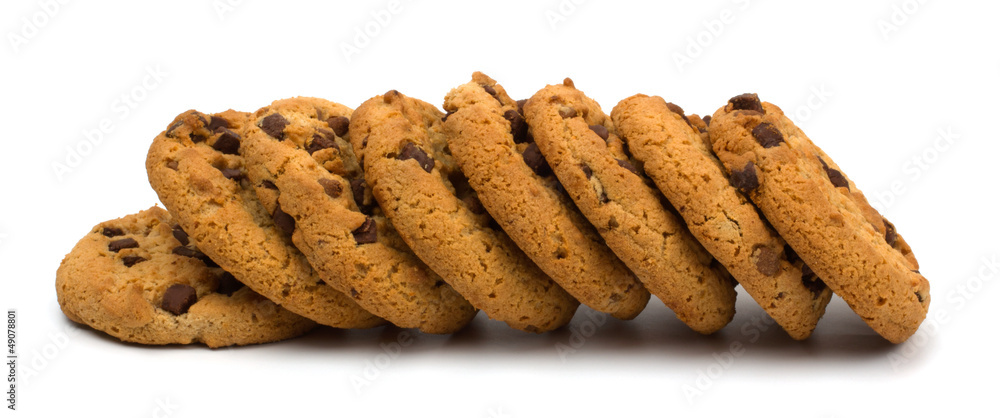 Chocolate pastry cookies isolated on white background Chocolate pastry cookies isolated on white background
