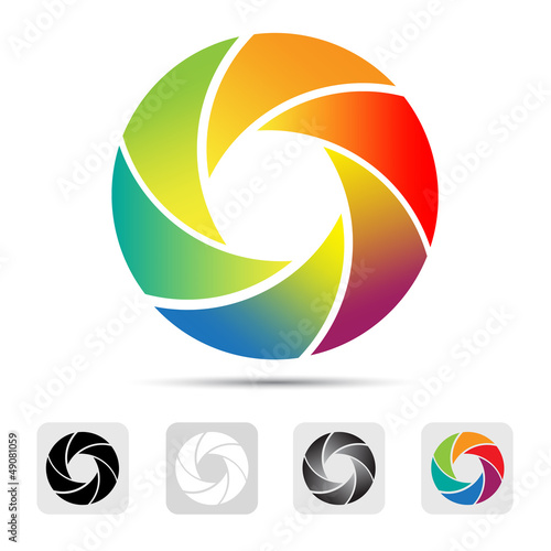 Colorful camera shutter logo ,Illustration eps10