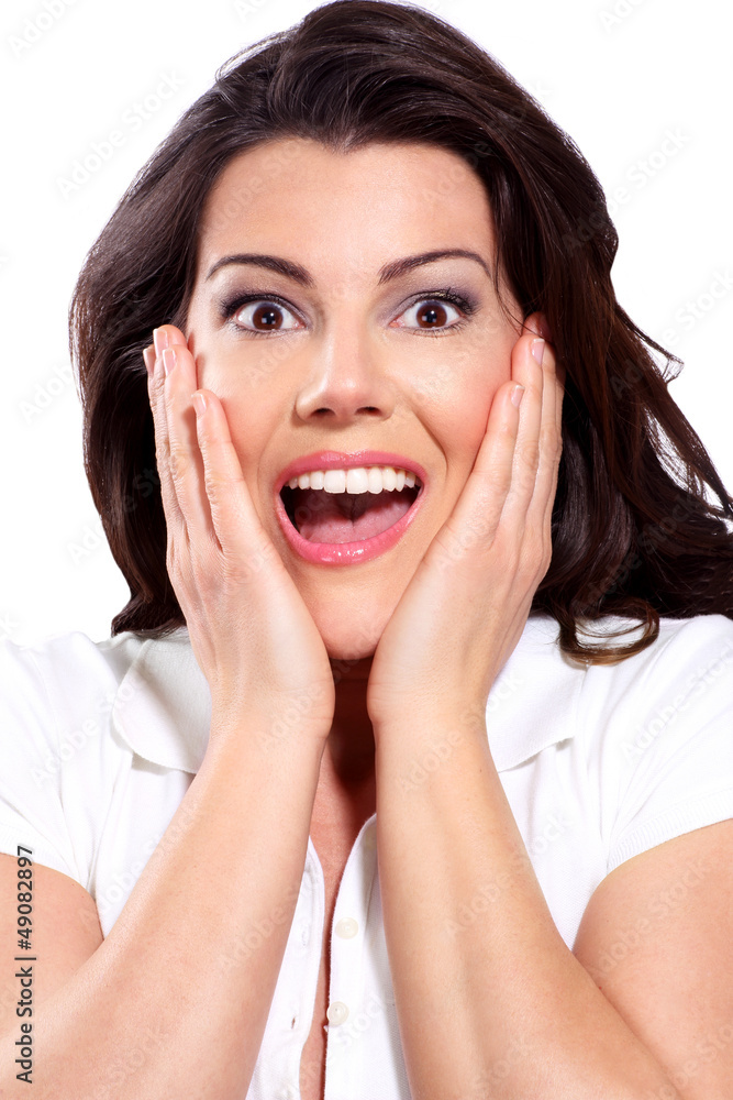 Young beautiful happy expressive woman Young beautiful happy expressive woman