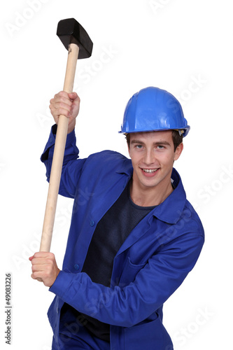 Man with hammer