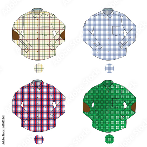 Illustration of  men's check shirts