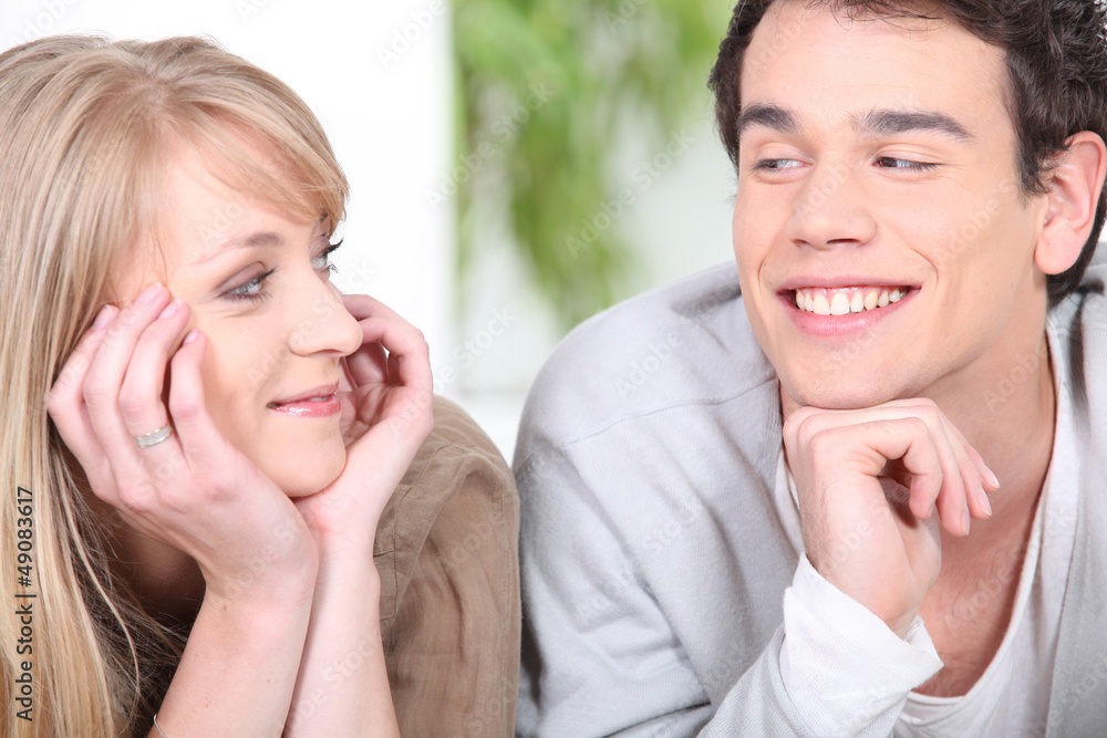 Couple flirting at home Couple flirting at home
