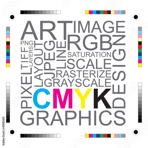 CMYK letters design art image