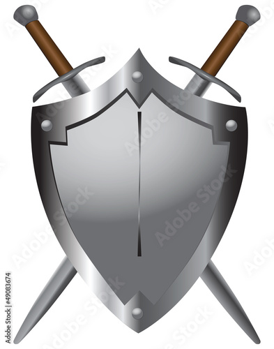 Medieval swords with shield