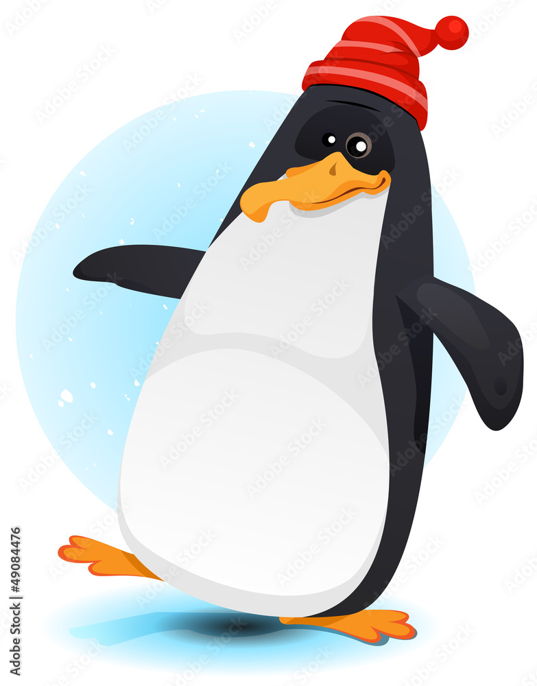 Fototapeta premium Happy Walking North Pole Penguin