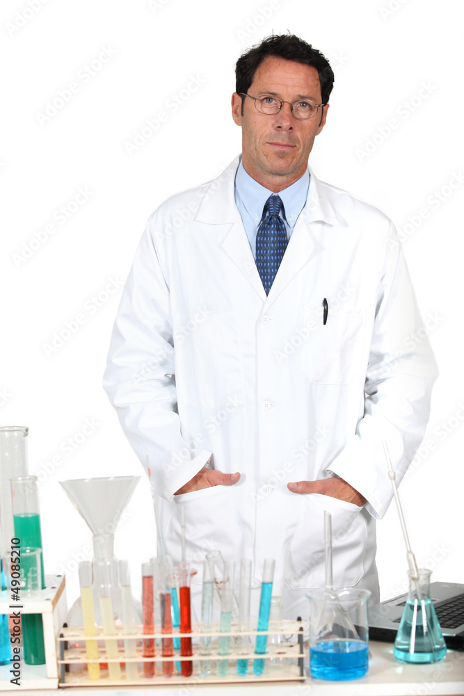 Male researcher in laboratory Male researcher in laboratory