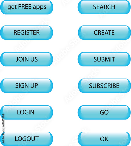 Glass buttons light blue